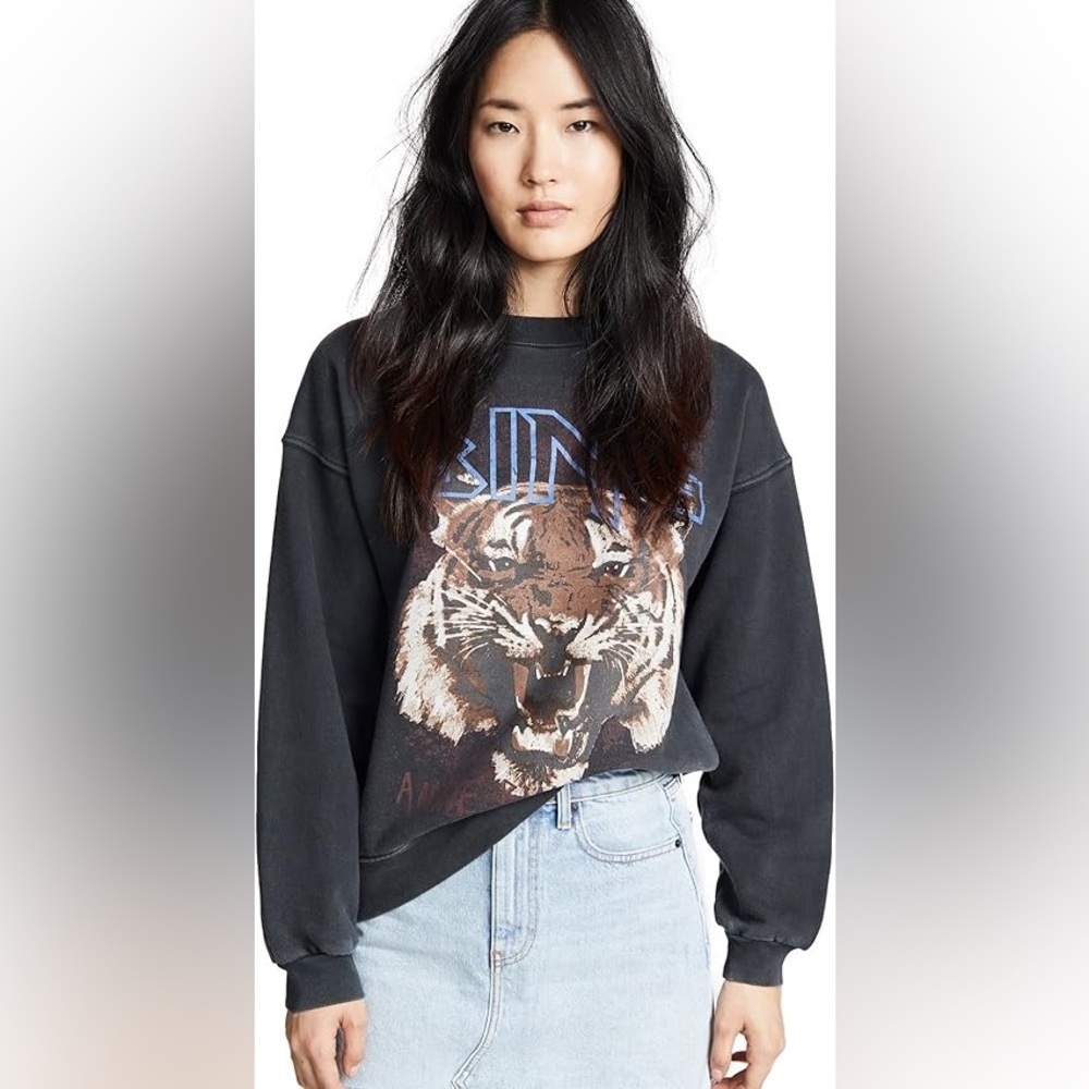 ANINE BING Tiger Sweatshirt in Black